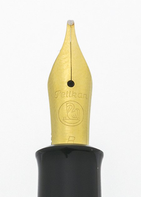 Pelikan M200 Fountain Pen - Black, Gold Plated Trim, Broad Italic